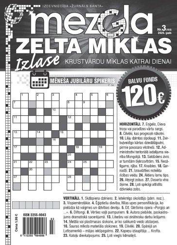 MEZGLA ZELTA MĪKLAS Nr. 3 2026