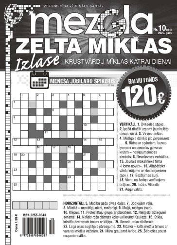 MEZGLA ZELTA MĪKLAS Nr. 10 2025