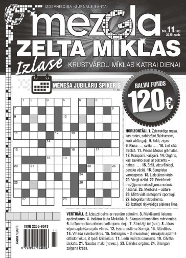 MEZGLA ZELTA MĪKLAS Nr. 11 2025