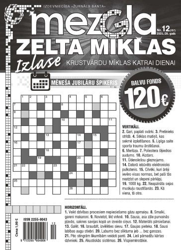 MEZGLA ZELTA MĪKLAS Nr. 1 2026