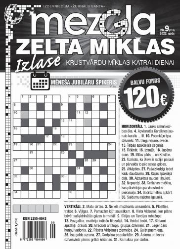 MEZGLA ZELTA MĪKLAS Nr. 9 2022